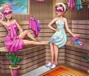 Süper Barbie'nin Sauna Keyfi