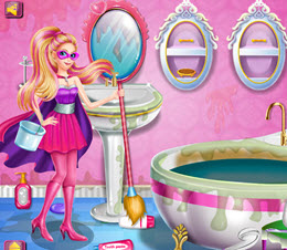 Süper Barbie'nin Banyo Temizliği